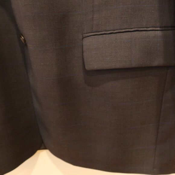 RALPH LAUREN mens wool cashmere blazer plaid dark navy 44R 2 button sports jackt - Picture 7 of 16